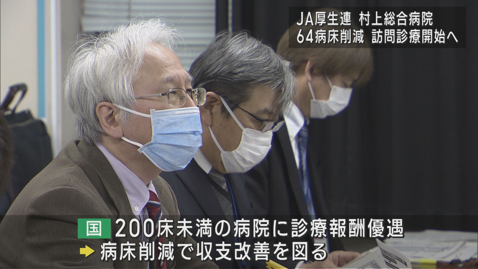 村上総合病院263→199に病床削減、収支改善図る：4月から訪問診療など開始【新潟】