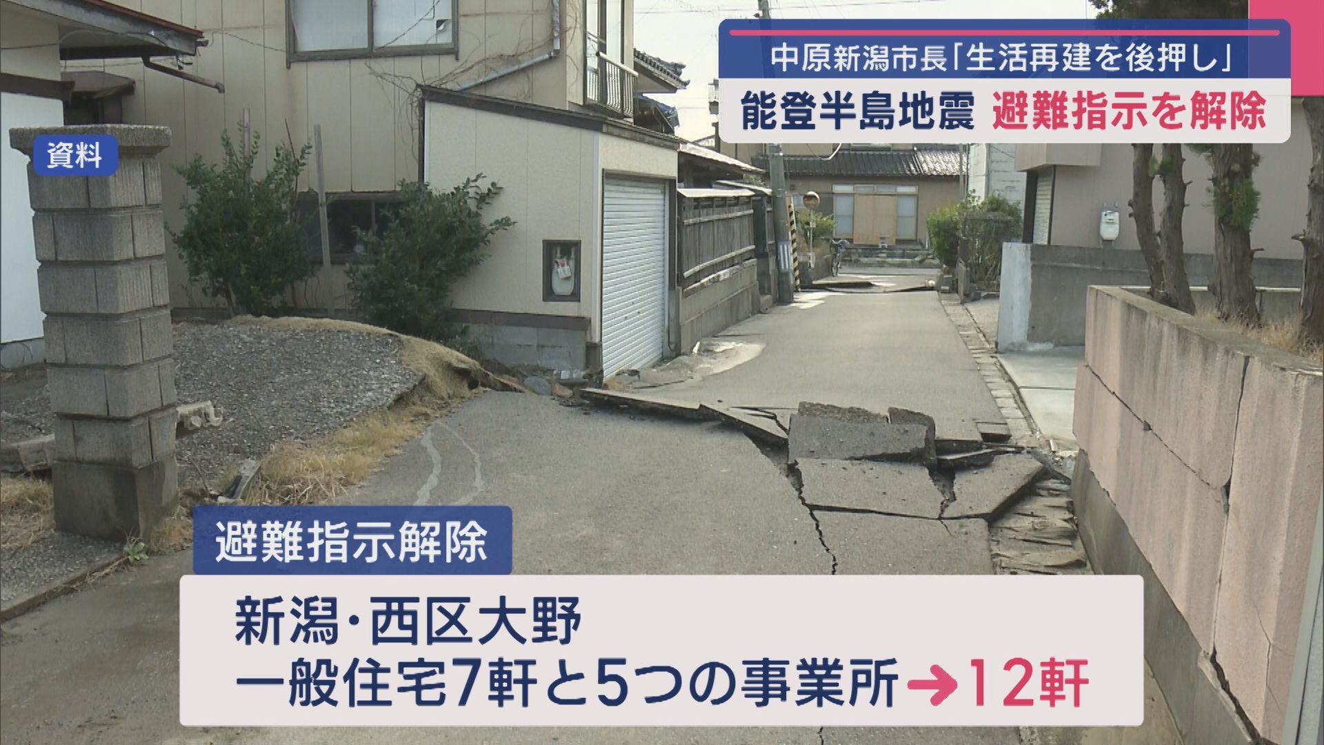 【能登半島地震】中原新潟市長「生活再建を全力で後押し」新潟市西区の避難指示を解除【新潟】