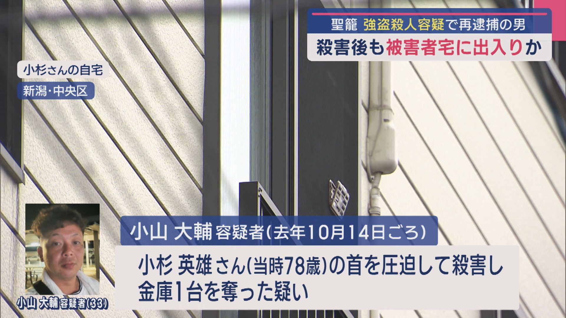 殺害後も被害者宅に出入りか 強盗殺人の疑いで再逮捕の男【新潟･聖籠町】 2025年04月14日(月)