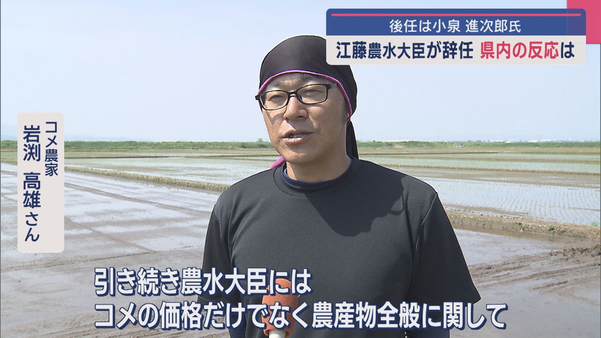 農家の反応は？江藤農水大臣が辞任、後任は小泉進次郎氏【新潟】