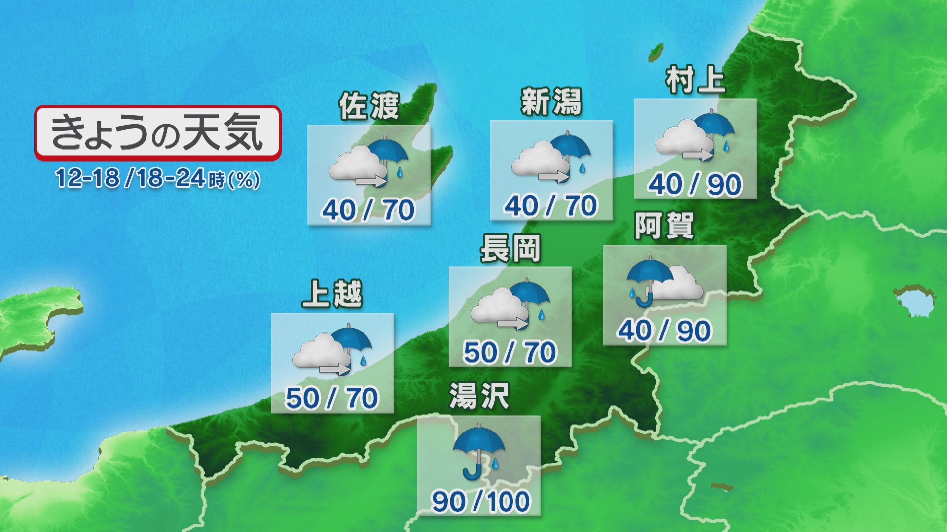 午後は一旦降り方弱まる、夜は所々で雷雨や激しい雨に【これからの天気(11日11時40分現在)｜新潟】 2025年08月11日(月)