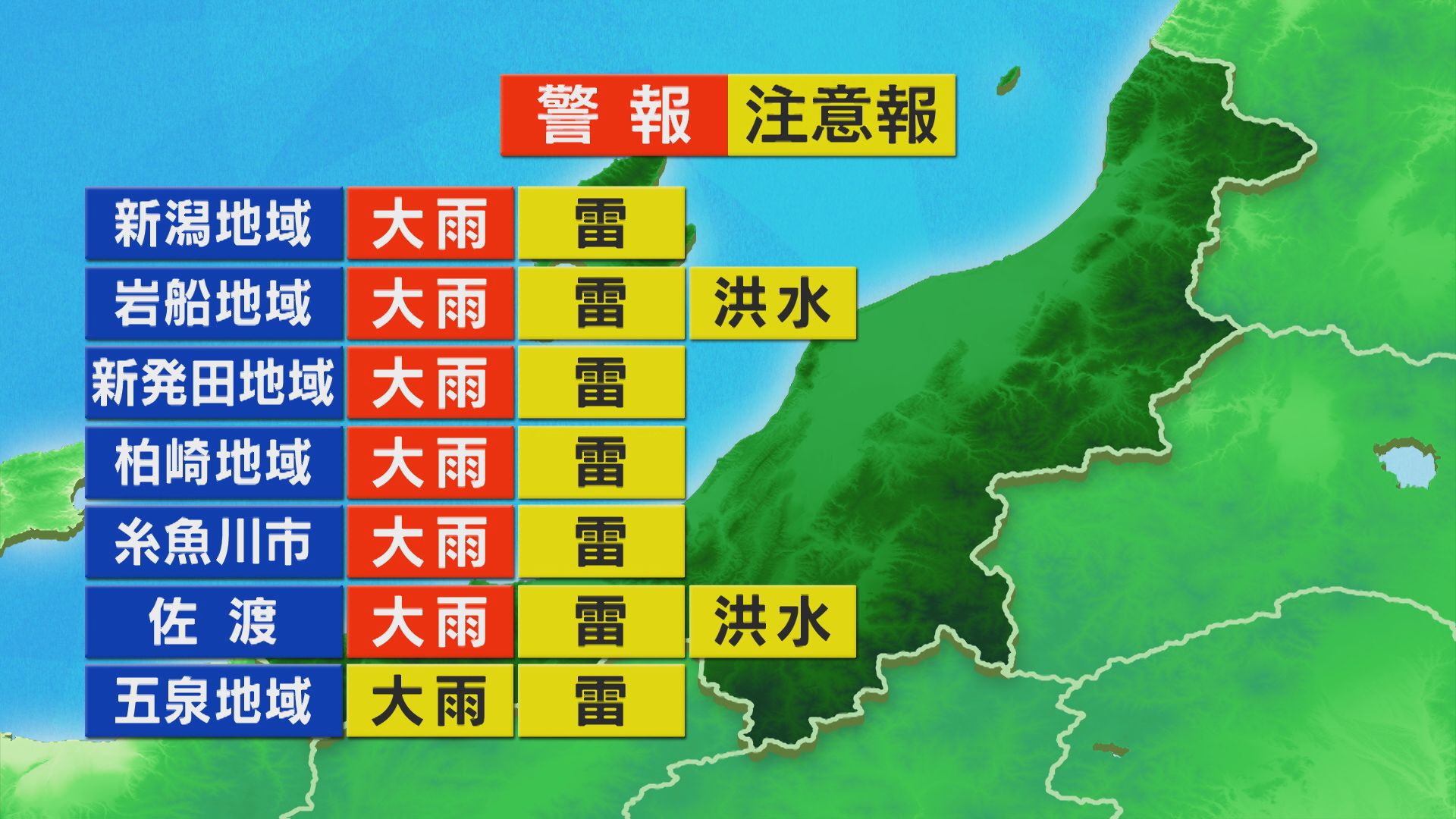 所々で雷雨や激しい雨に 土砂災害に厳重警戒を【これからの天気(12日11時40分現在)｜新潟】 2025年08月12日(火)