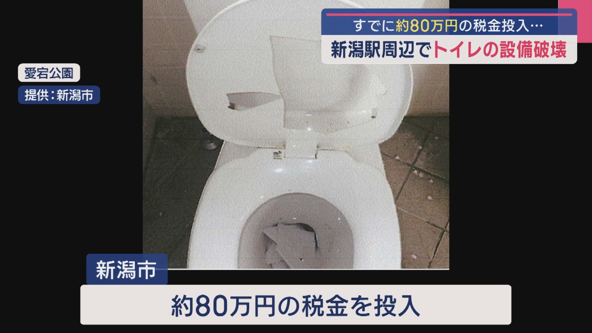 すでに約80万円の税金投入･･･JR新潟駅や周辺の公園でも トイレの壁に穴、ガラス割るなど被害相次ぐ【新潟】 2025年08月14日(木)