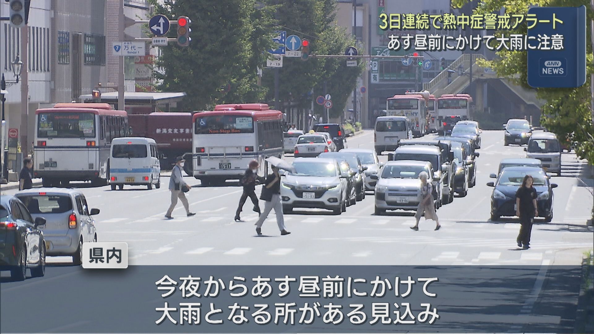 3日昼前にかけては大雨に注意 3日連続で熱中症警戒アラート【新潟】 2025年09月02日(火)
