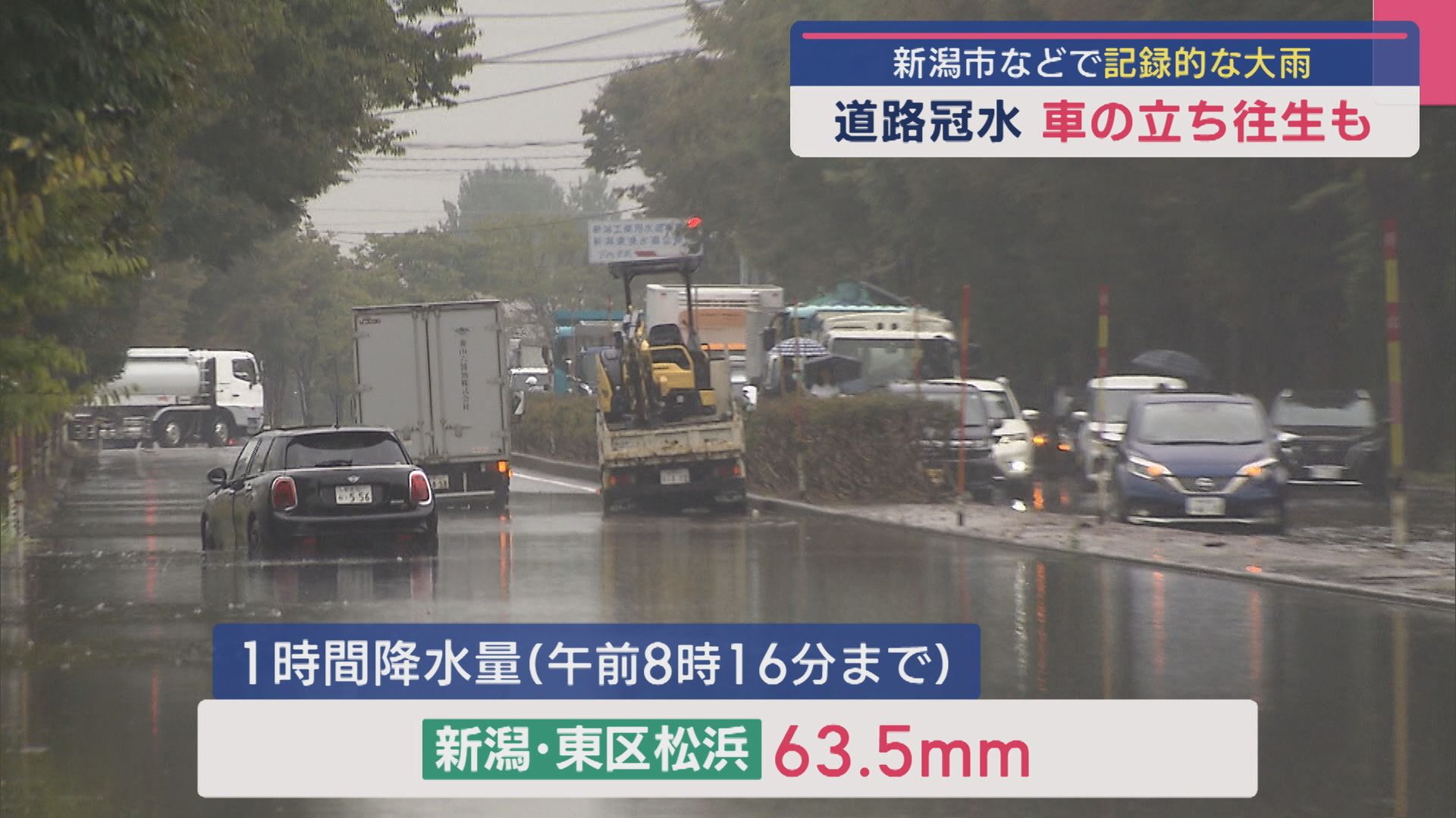 道路冠水･車の立ち往生･小さな川があふれ住宅地に水…下越中心に“記録的な大雨”【新潟】 2025年09月08日(月)