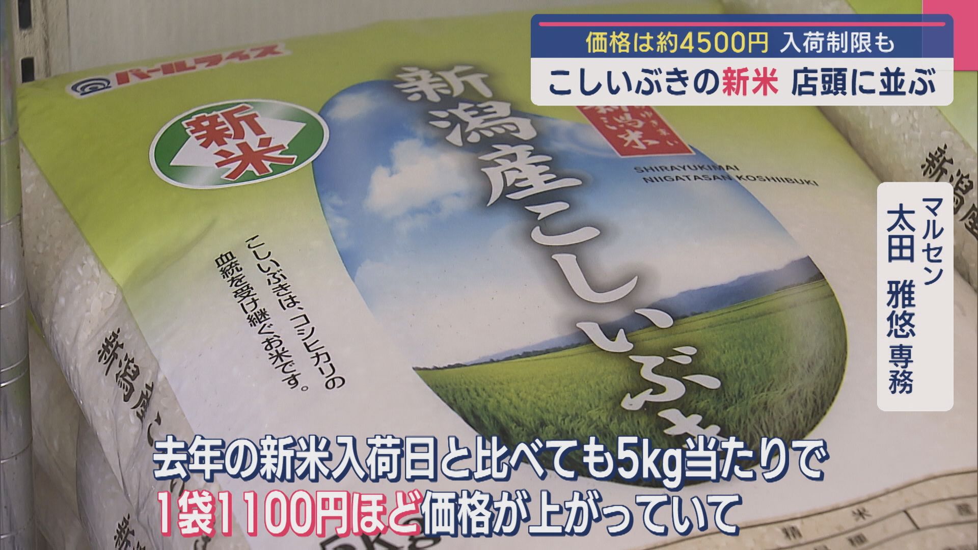新米「こしいぶき」店頭に並ぶも売れ行きは…「かなりの上昇幅にすごく驚いている」【新潟】 2025年09月08日(月)