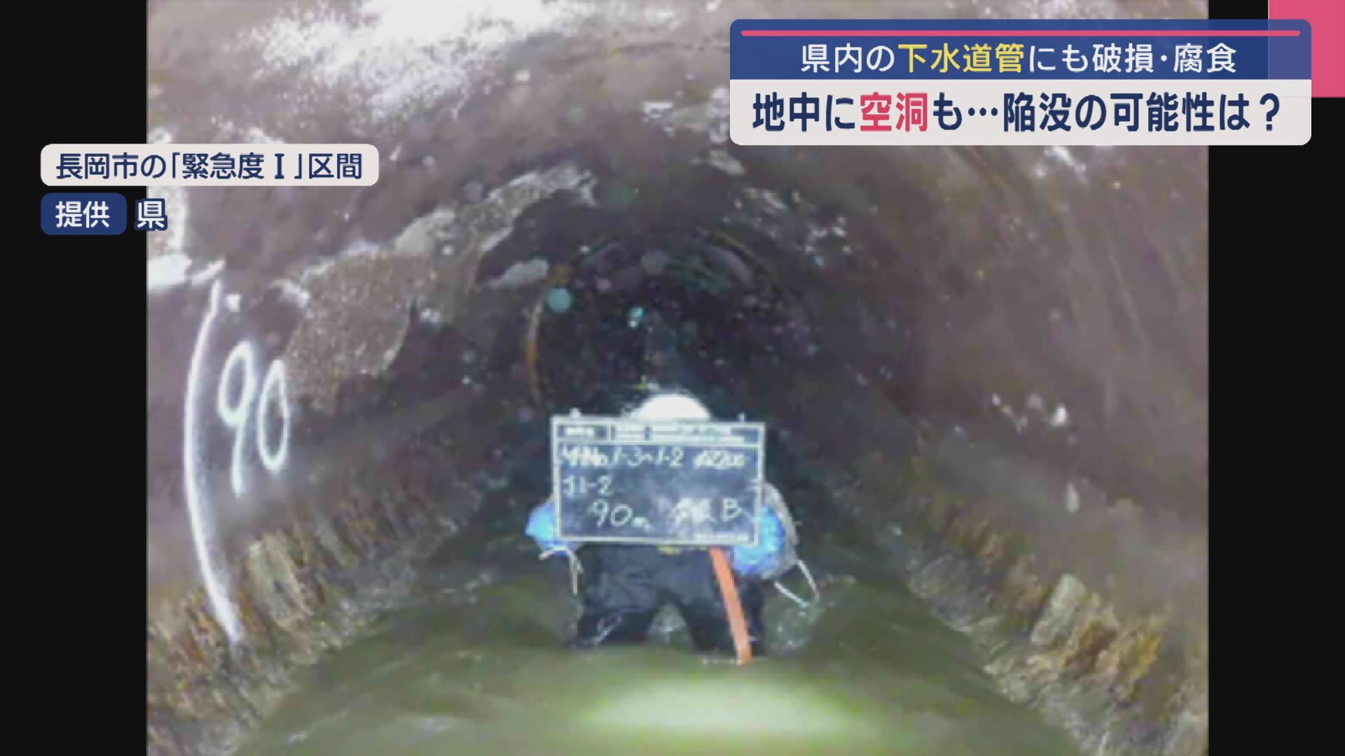 県内の下水道管にも破損･腐食、地中に空洞も･･･陥没の可能性は？【新潟】