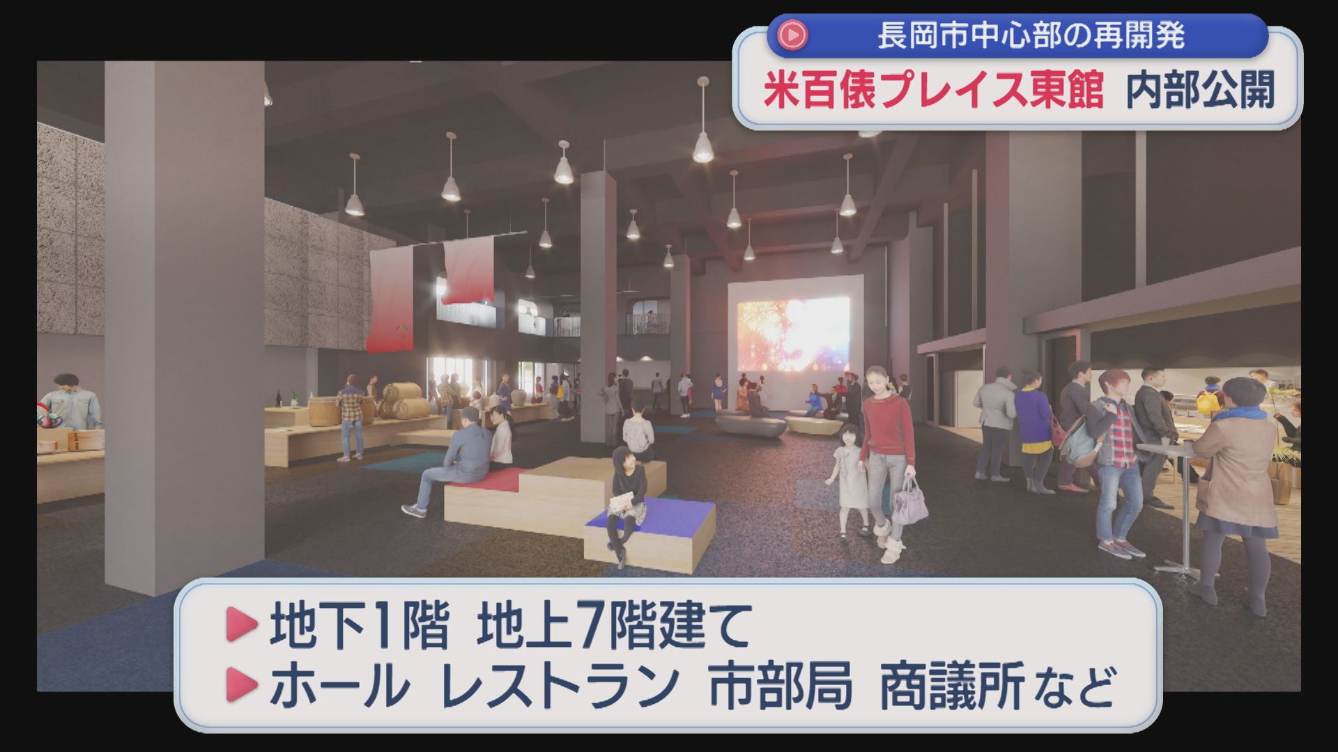 長岡市中心部の再開発「米百俵プレイス」最後の棟「東館」の内部公開【新潟】