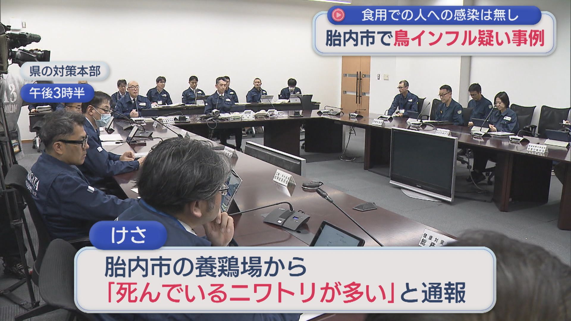 【今シーズン初】胎内市の養鶏場で鳥インフルエンザ疑い事例【新潟】 2025年11月03日(月)