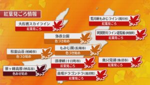 7日は夜のほうが気温が下がりそう、紅葉見ごろ情報も【これからの天気(6日18時40分現在)｜新潟】 2025年11月06日(木)