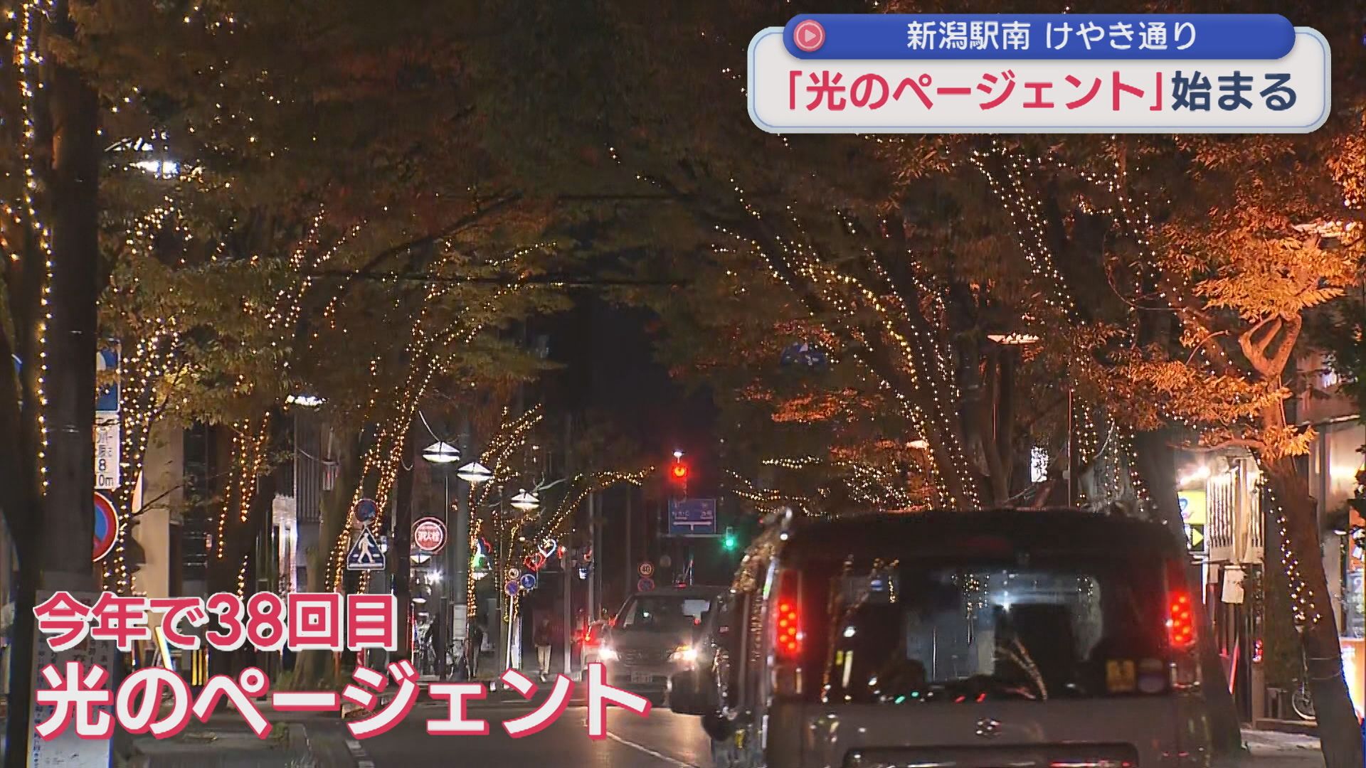 16万球の〝光のアーチ〟新潟駅南口広場とけやき通り「光のページェント」始まる【新潟】