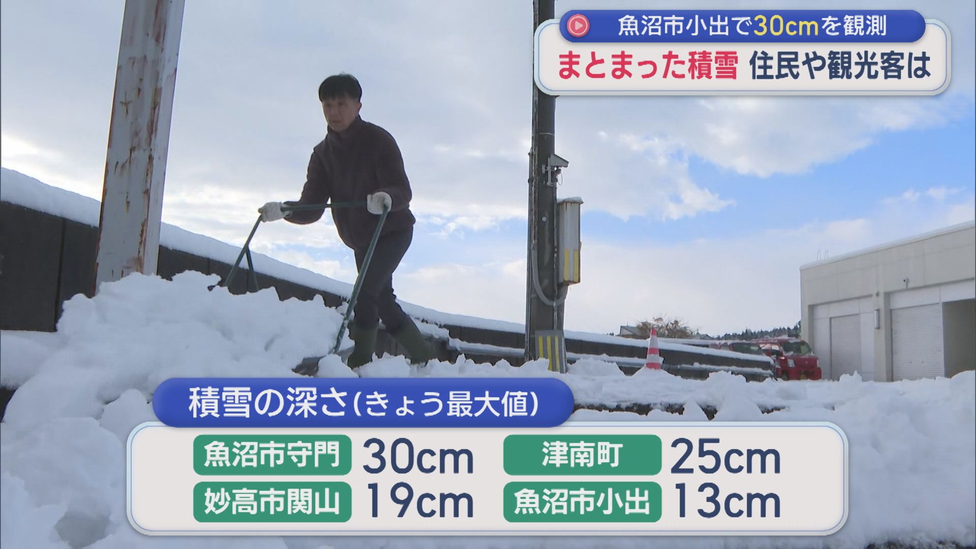 まとまった積雪に住民や観光客は 魚沼市守門では30cmを観測【新潟】 2025年11月19日(水)