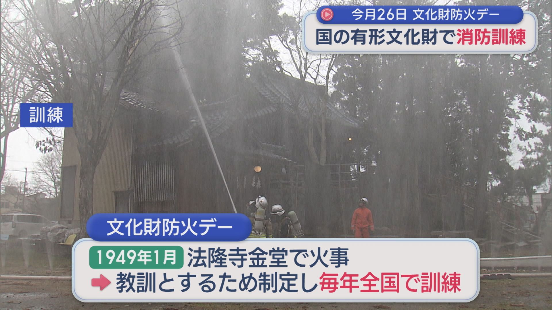 国の有形文化財で消防訓練「初動が大事」1月26日は文化財防火デー【新潟】 2026年01月19日(月)