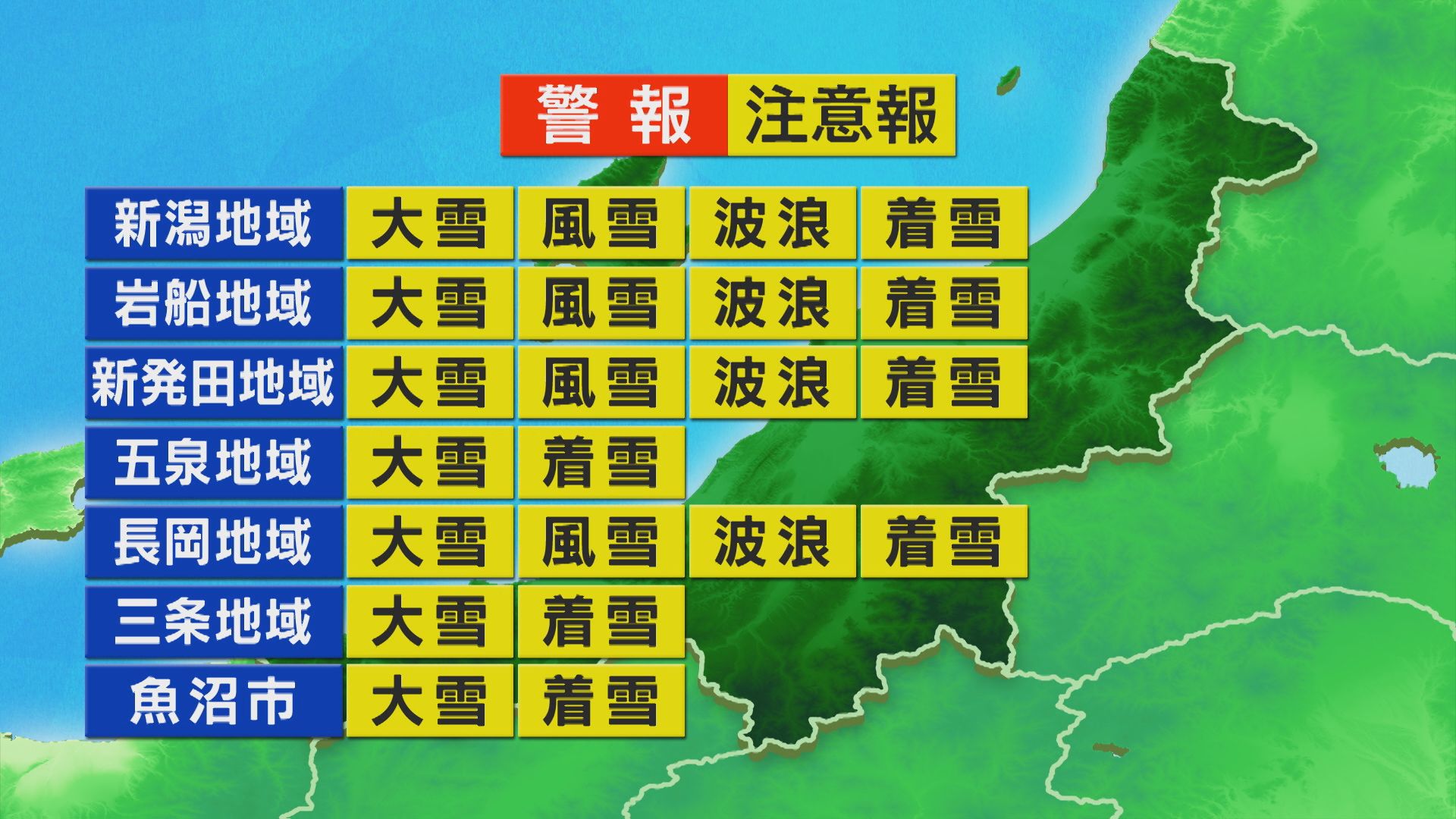 山沿いを中心に積雪が増える見込み、電線などへの着雪に注意を【これからの天気(1月20日11時40分現在)｜新潟】 2026年01月20日(火)