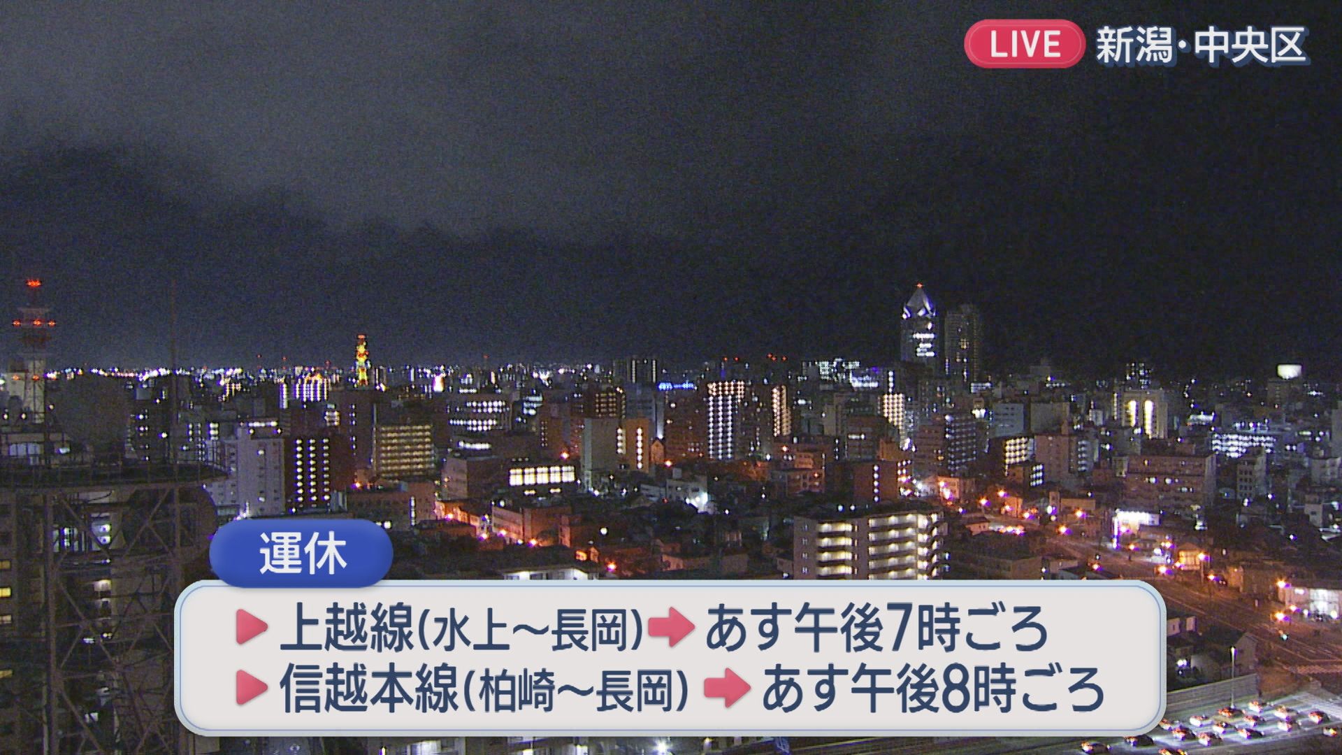 大雪のため 21日の列車の運休情報：JR発表【新潟】 2026年01月20日(火)