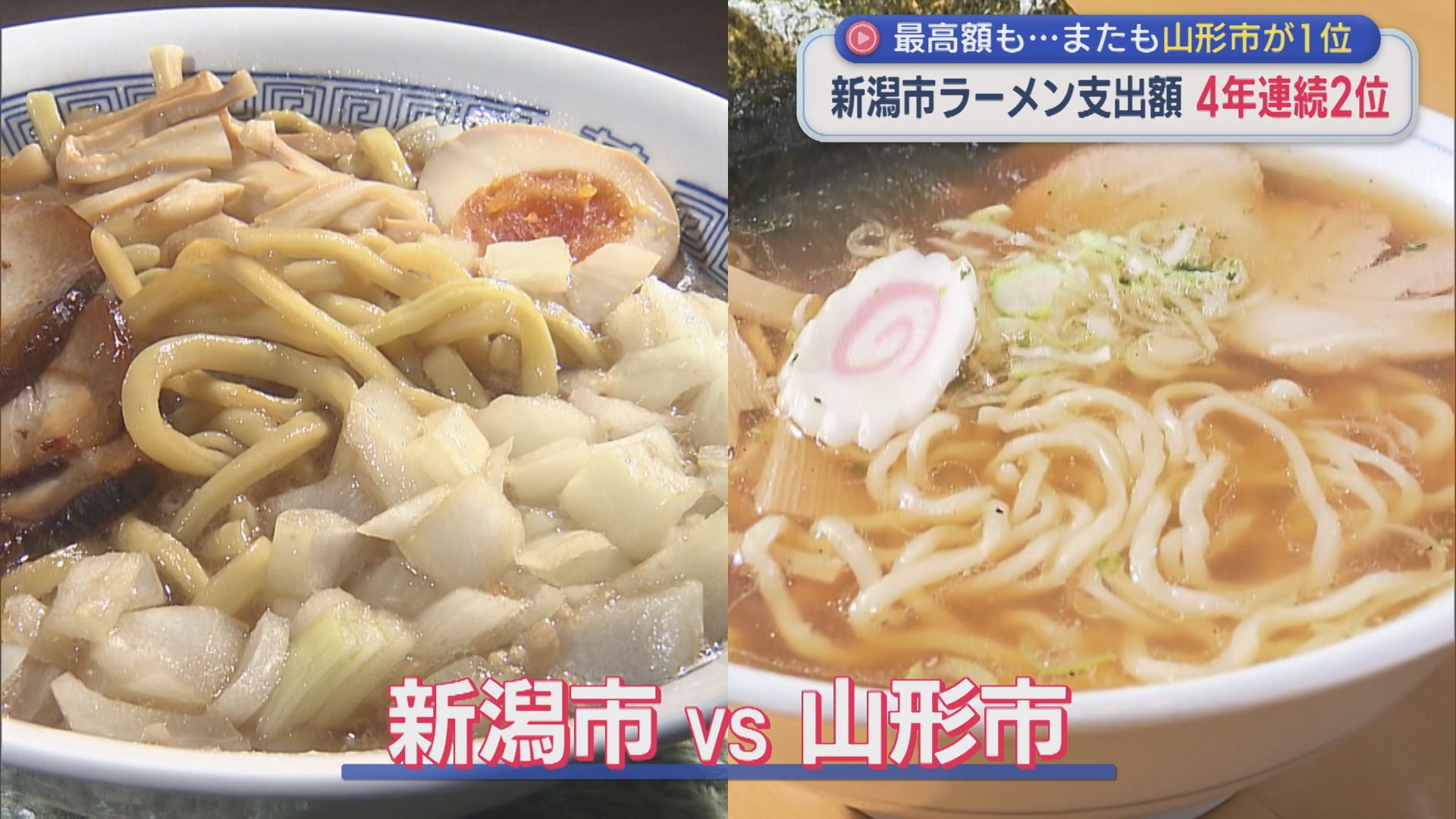 最高額も･･･ラーメン支出額 新潟市は4年連続2位に、またも山形市が1位【新潟】 2026年02月06日(金)