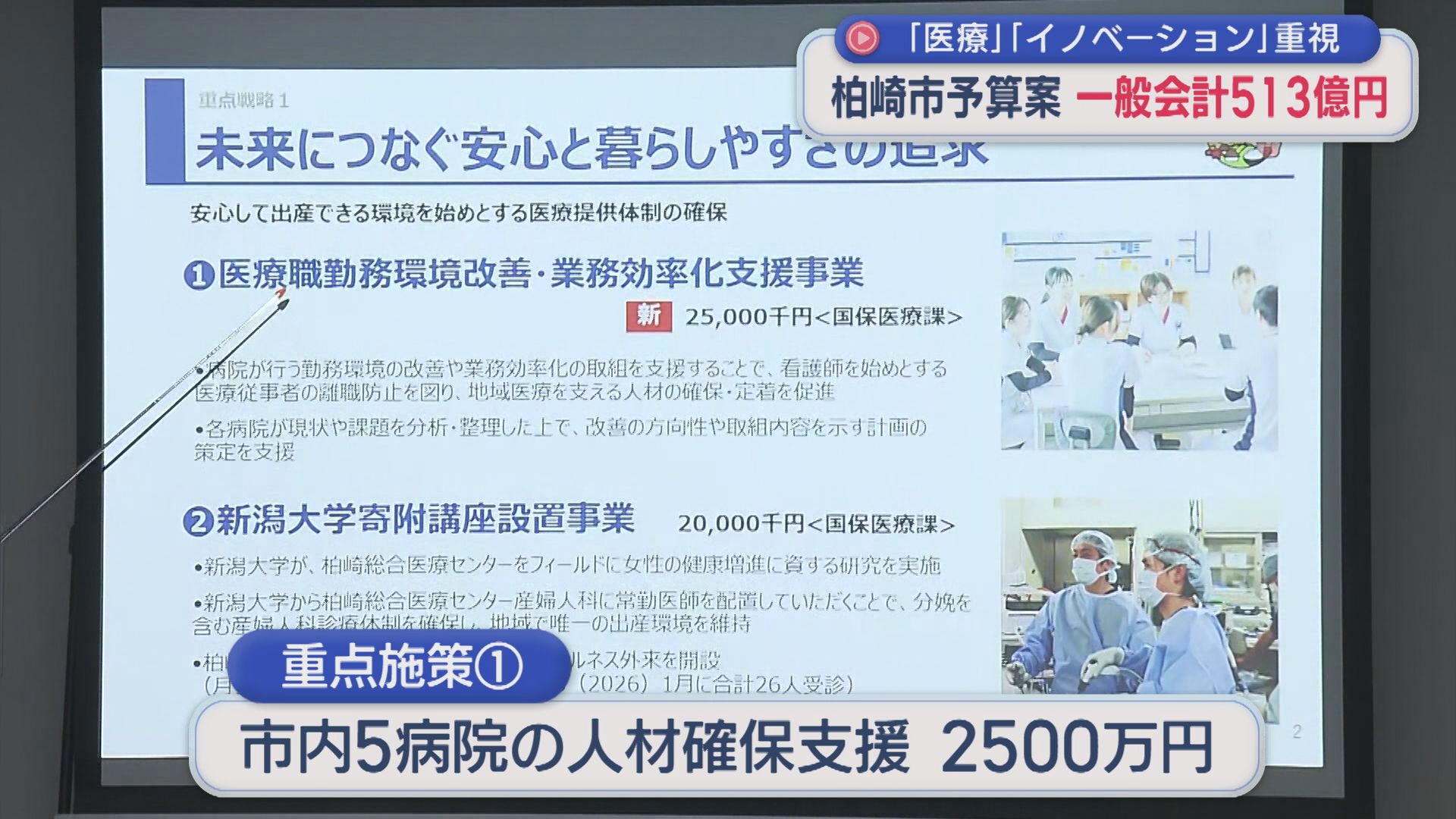 柏崎市予算案「医療」「イノベーション」重視、一般会計513億円 前年比より12億円増【新潟･柏崎市】 2026年02月16日(月)