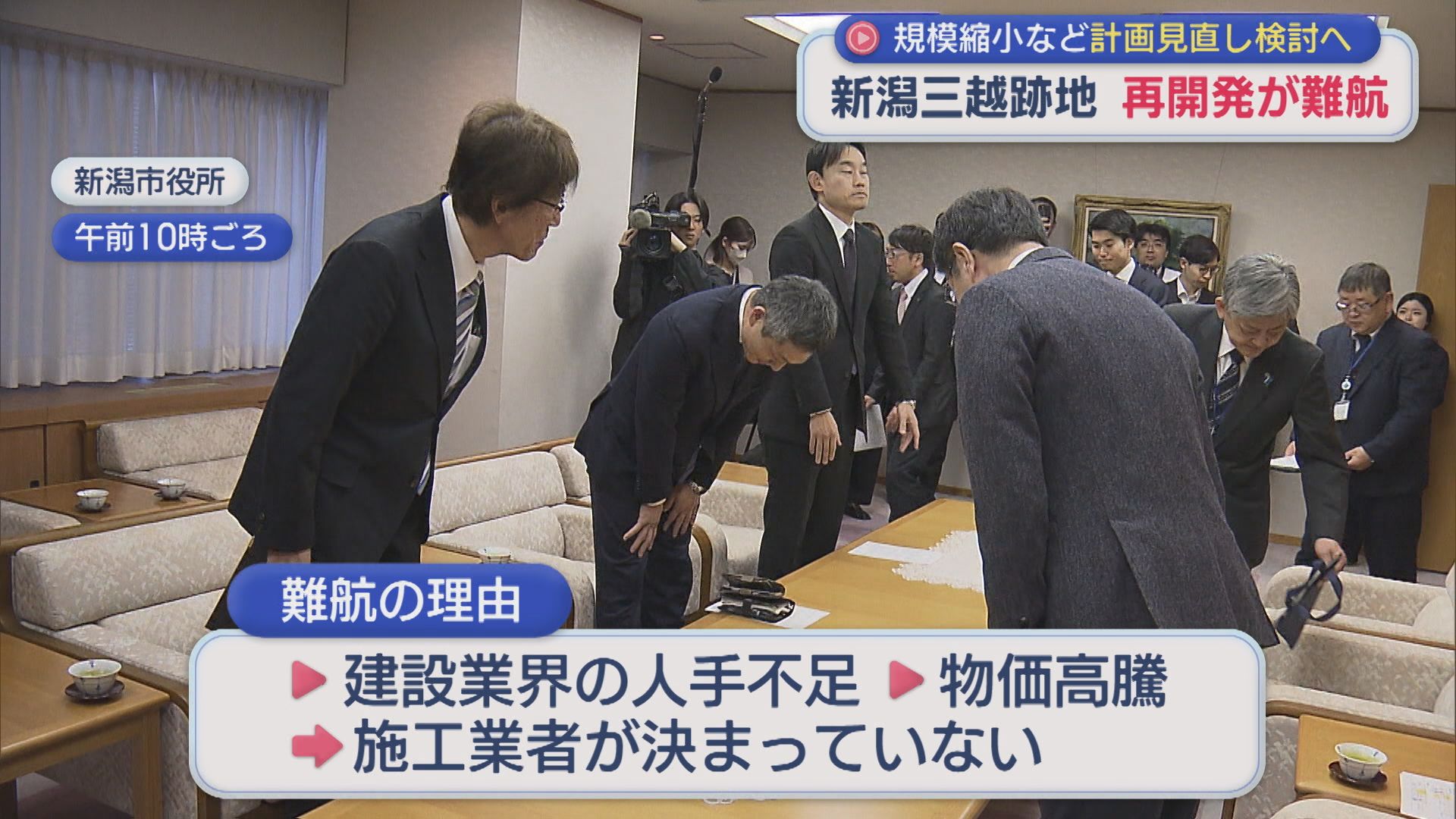 新潟三越跡地の再開発「いまのところ困難な状況」規模縮小など見直し検討へ【新潟】 2026年02月18日(水)