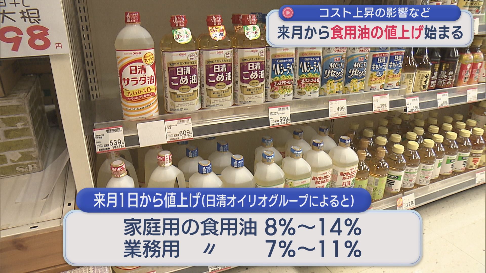 油を使う総菜にも影響･･･4月から「食用油」の値上げ始まる コスト上昇などを受け【新潟】