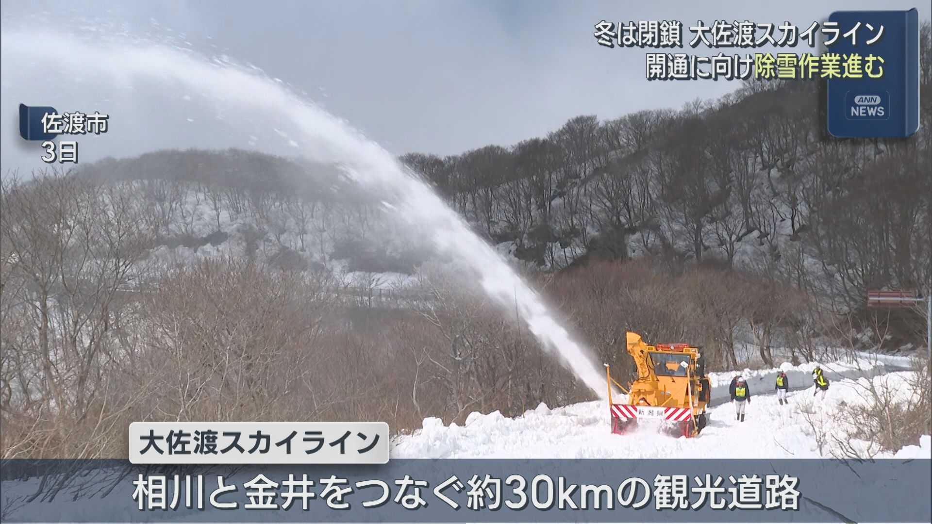 冬は雪で閉鎖「大佐渡スカイライン」開通に向け除雪作業進む【新潟･佐渡市】 2026年04月06日(月)