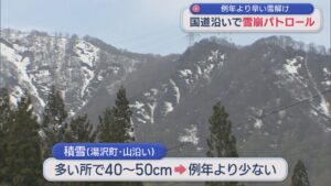 「例年に比べ15日以上」早い雪解け 国道沿いで雪崩パトロール【新潟】 2026年04月15日(水)
