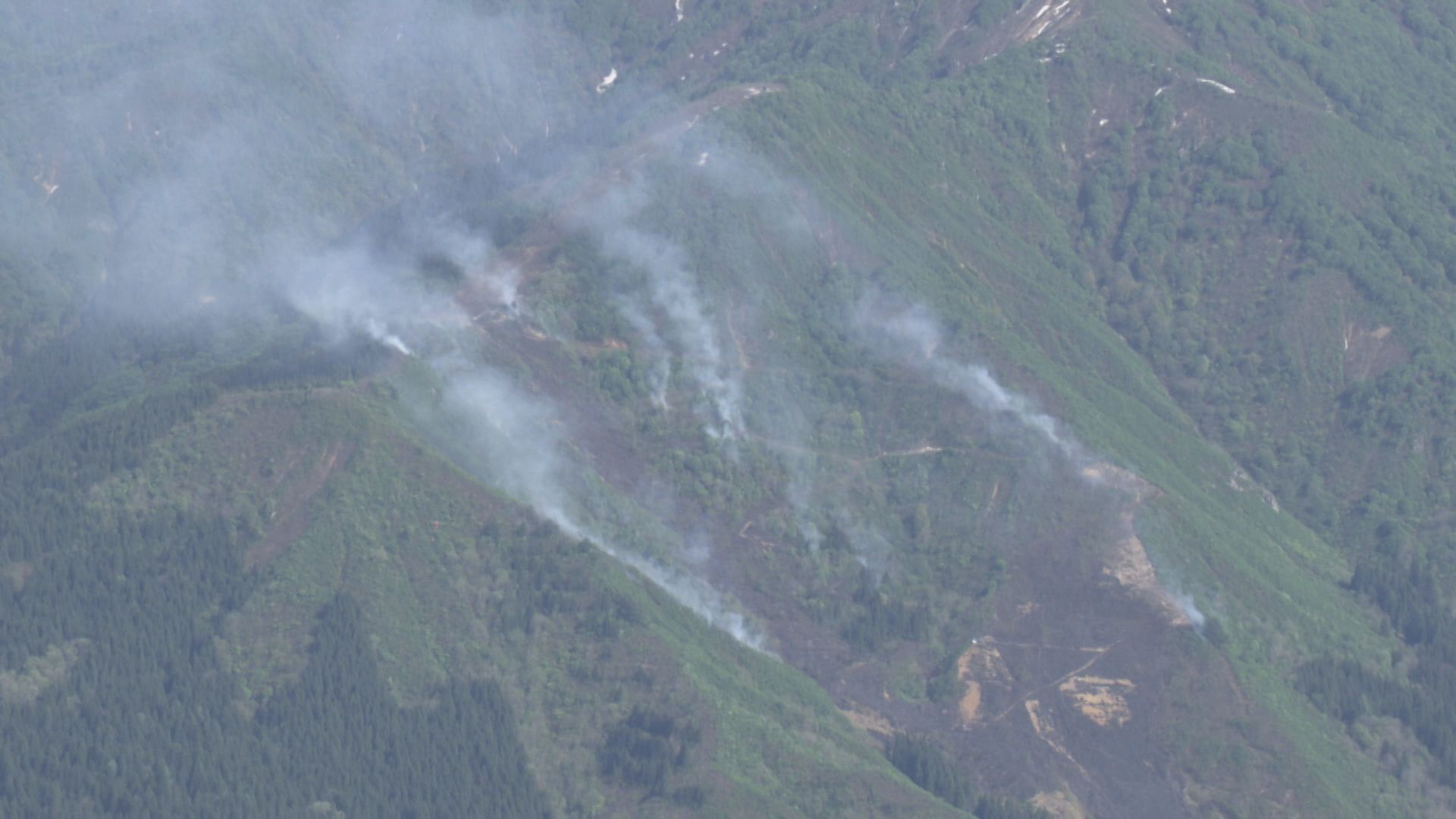 【速報】魚沼市のスキー場跡地  斜面で枯れ草火災が発生  延焼拡大し消火活動続く【新潟】