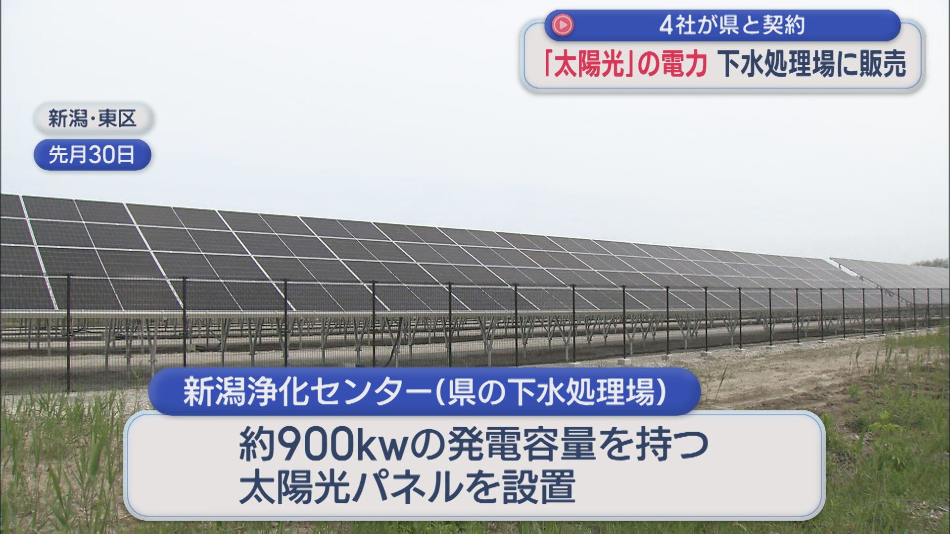 下水処理場に太陽光パネル 県に電力販売【新潟】 2026年05月05日(火)