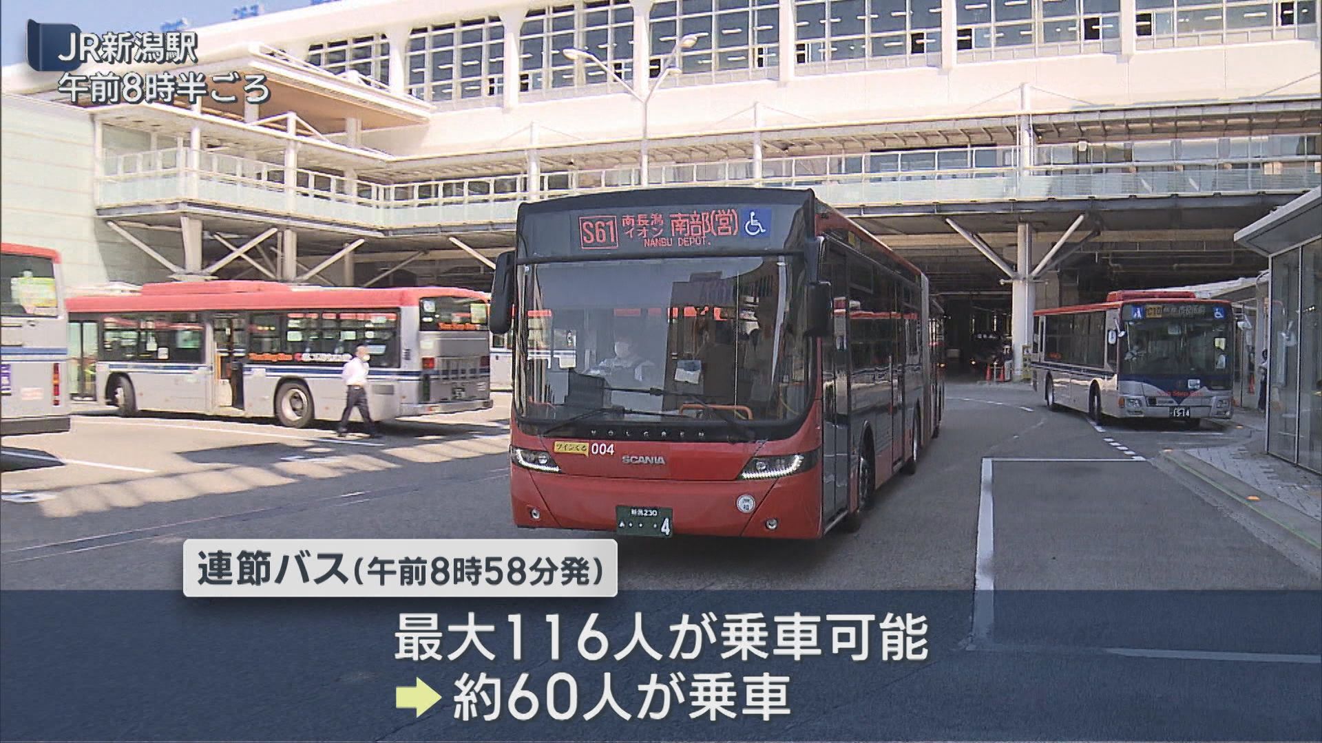 乗客を乗せて実験「連節バス」活用、新潟駅南エリアでバス利用者増加【新潟】