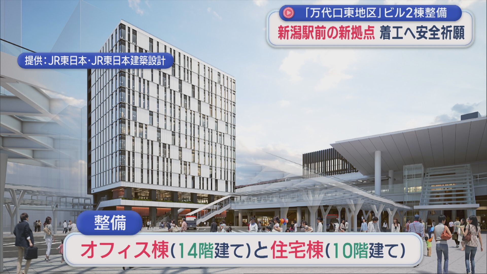 新潟駅前の新拠点 2028年開業へ「万代口東地区」ビル2棟整備、着工へ安全祈願【新潟】