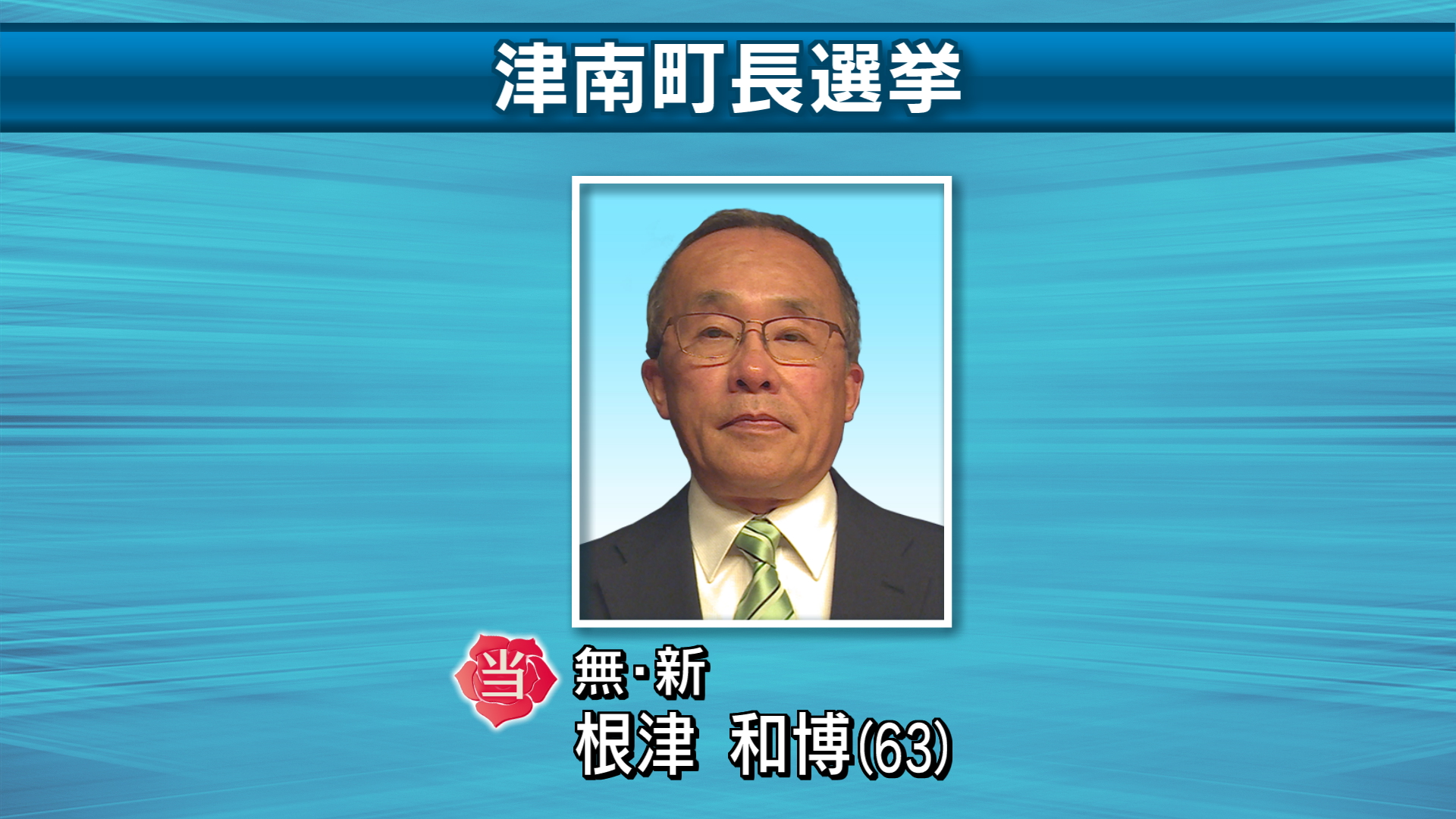 津南町長選挙  前副町長の新人・根津和博さん(63)  三つどもえの戦い制し初当選【新潟】 2026年06月28日(日)