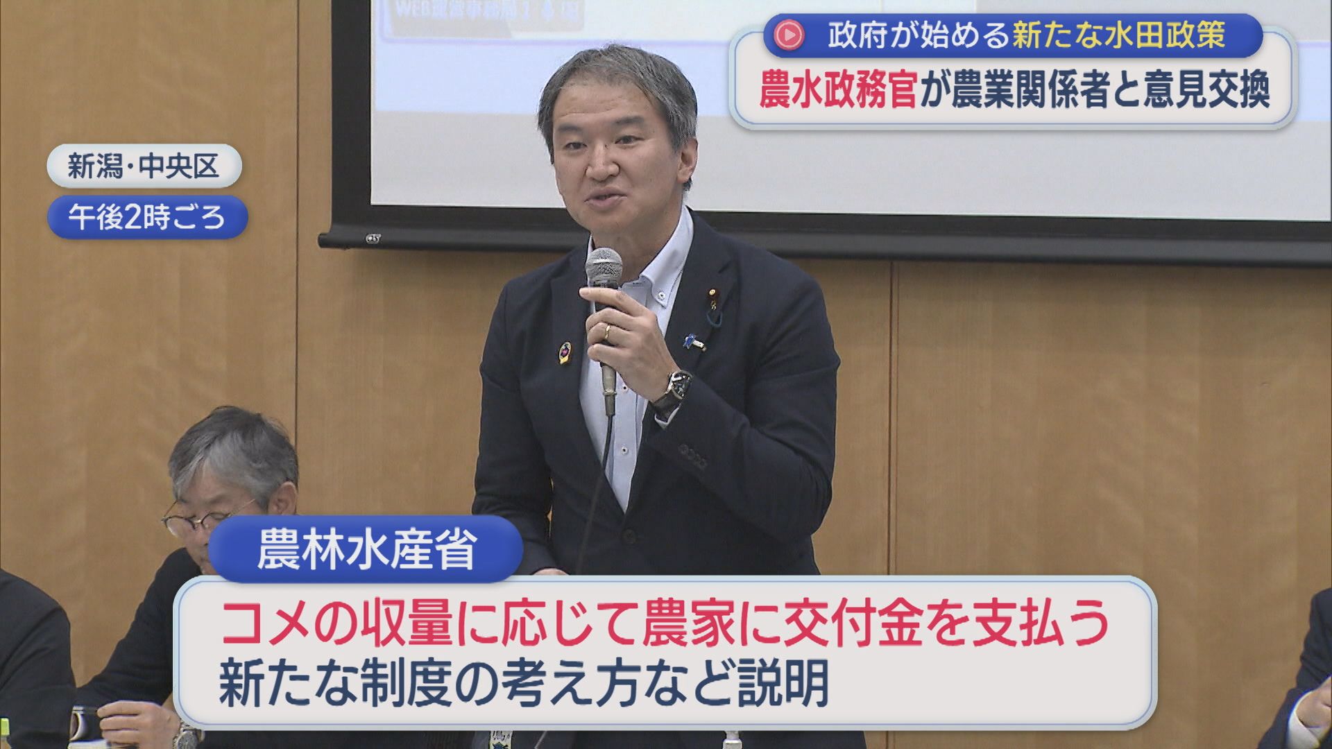 政府が始める「新たな水田政策」農水政務官が農業関係者と意見交換【新潟】