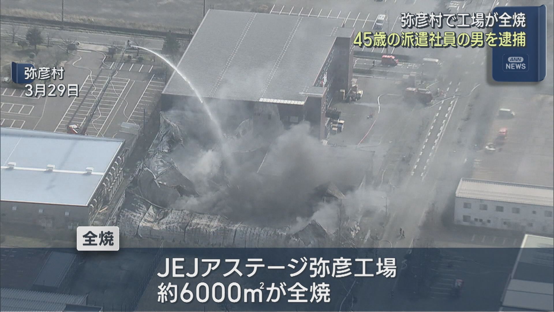 弥彦村の工場火災 無人の建物に侵入し放火した疑い 45歳の男を逮捕【新潟】 2026年07月29日(水)