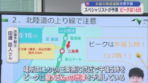お盆期間の高速道路渋滞予測：ピークは16日 場所は？スペシャリストが予測【新潟】 2026年08月04日(火)