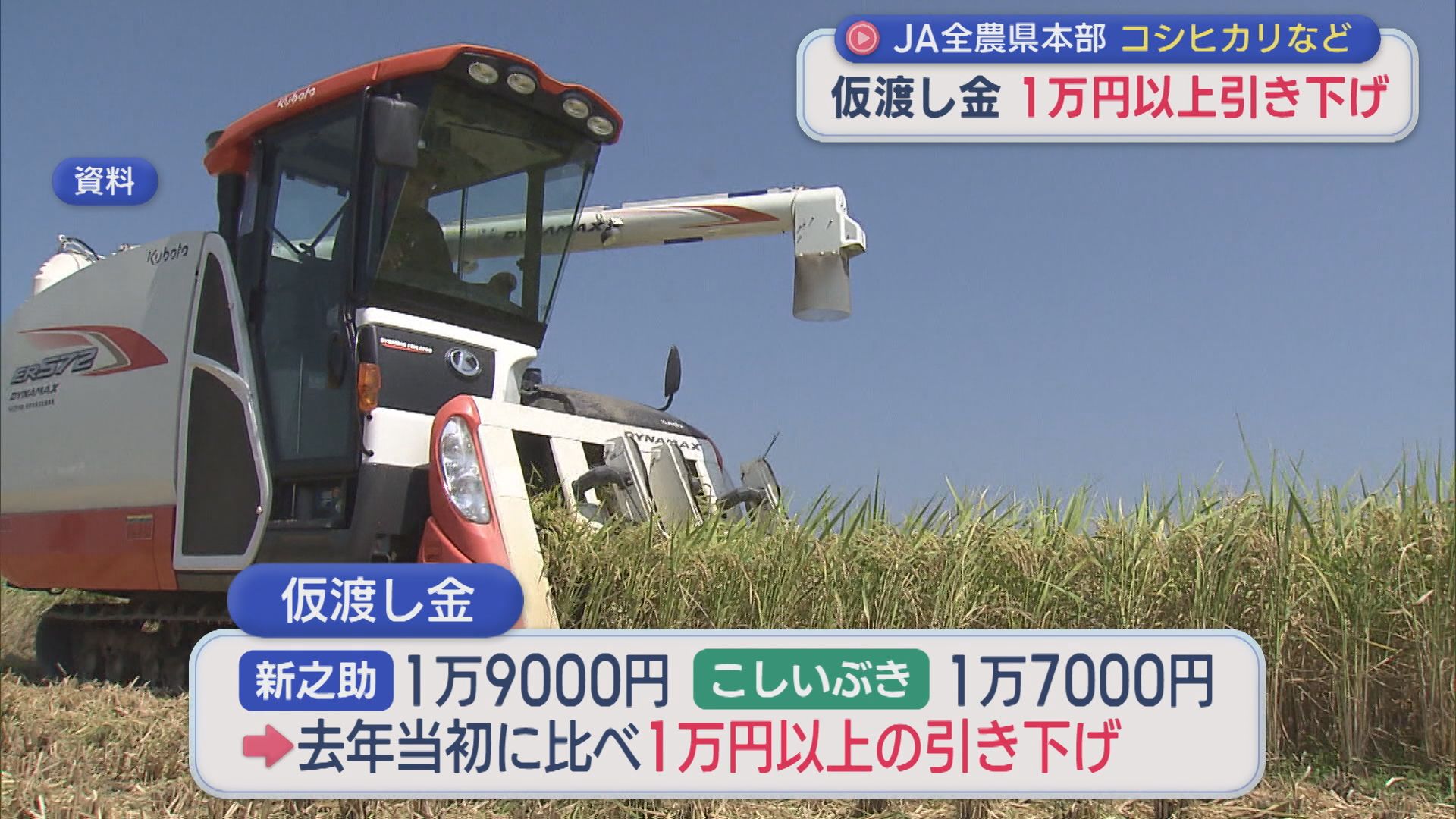 JA全農県本部 収穫されるコシヒカリの仮渡し金を1万円以上引き下げ･･･令和のコメ騒動から一転【新潟】 2026年08月18日(火)