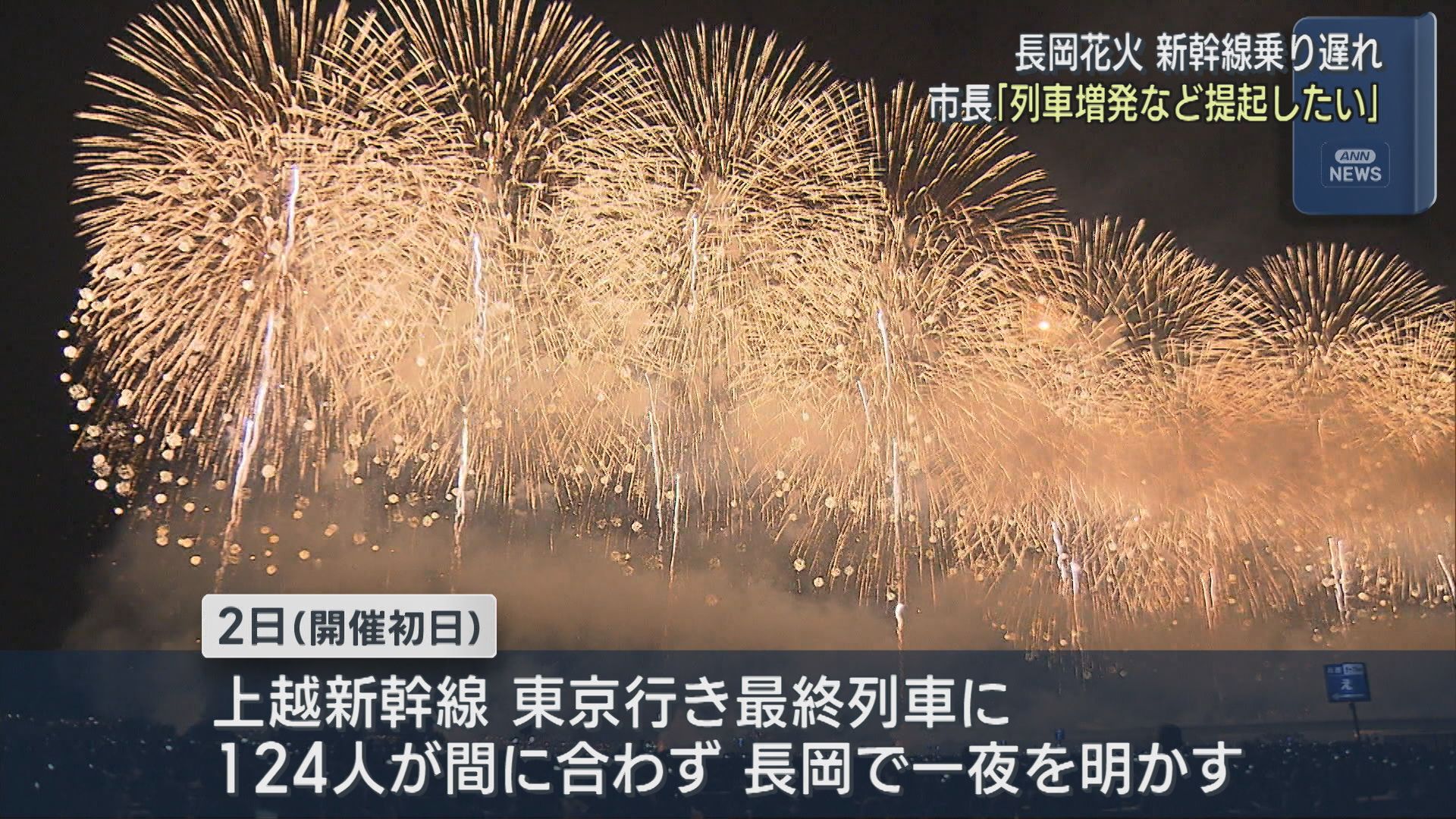 長岡花火 124人が新幹線に乗れず･･･長岡市長「列車増発などJRに提起したい」【新潟】 2026年08月19日(水)