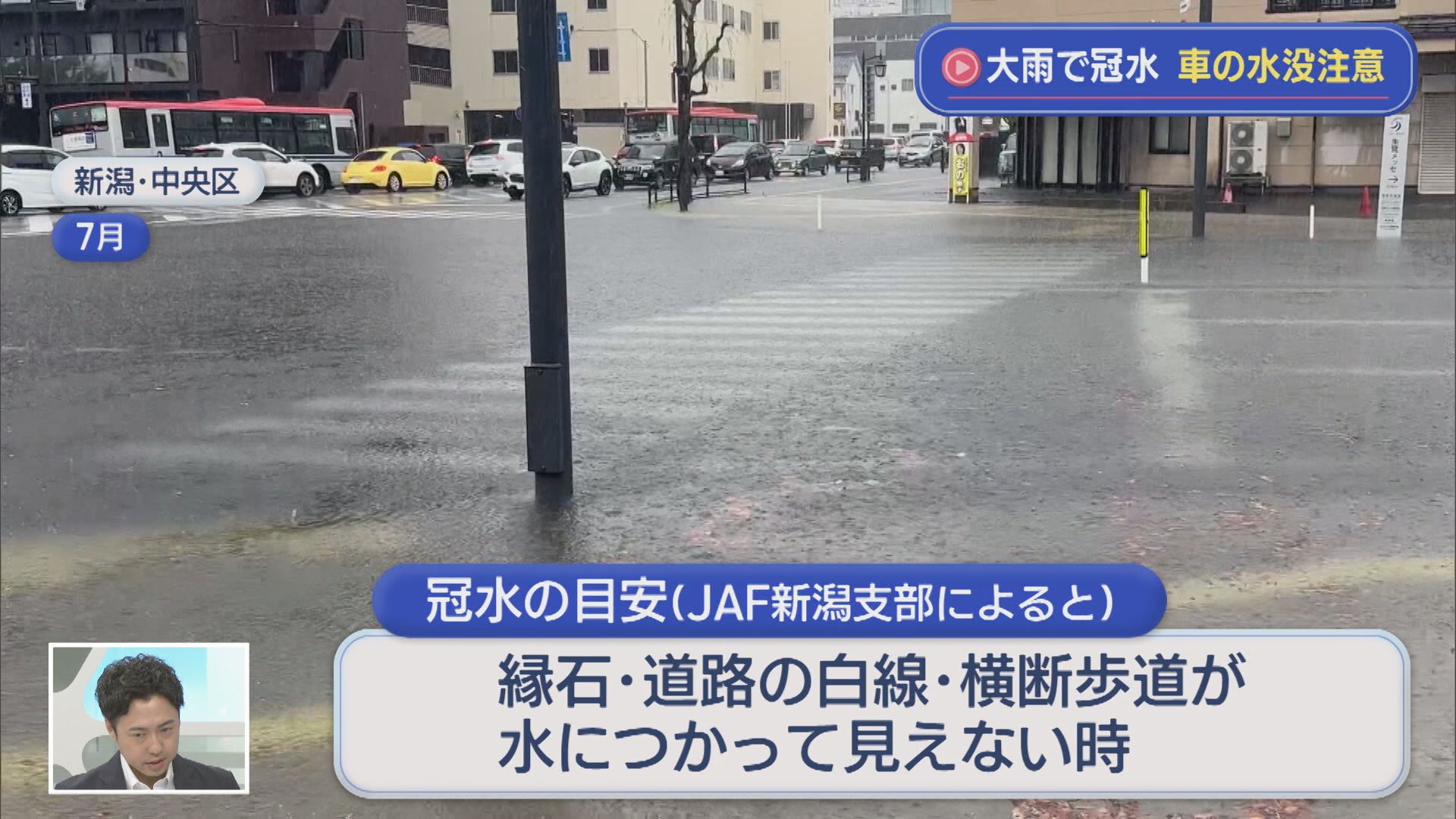 冠水の目安は？魚沼市守門で38.5mmを観測 車の水没に注意【新潟】 2026年09月03日(木)