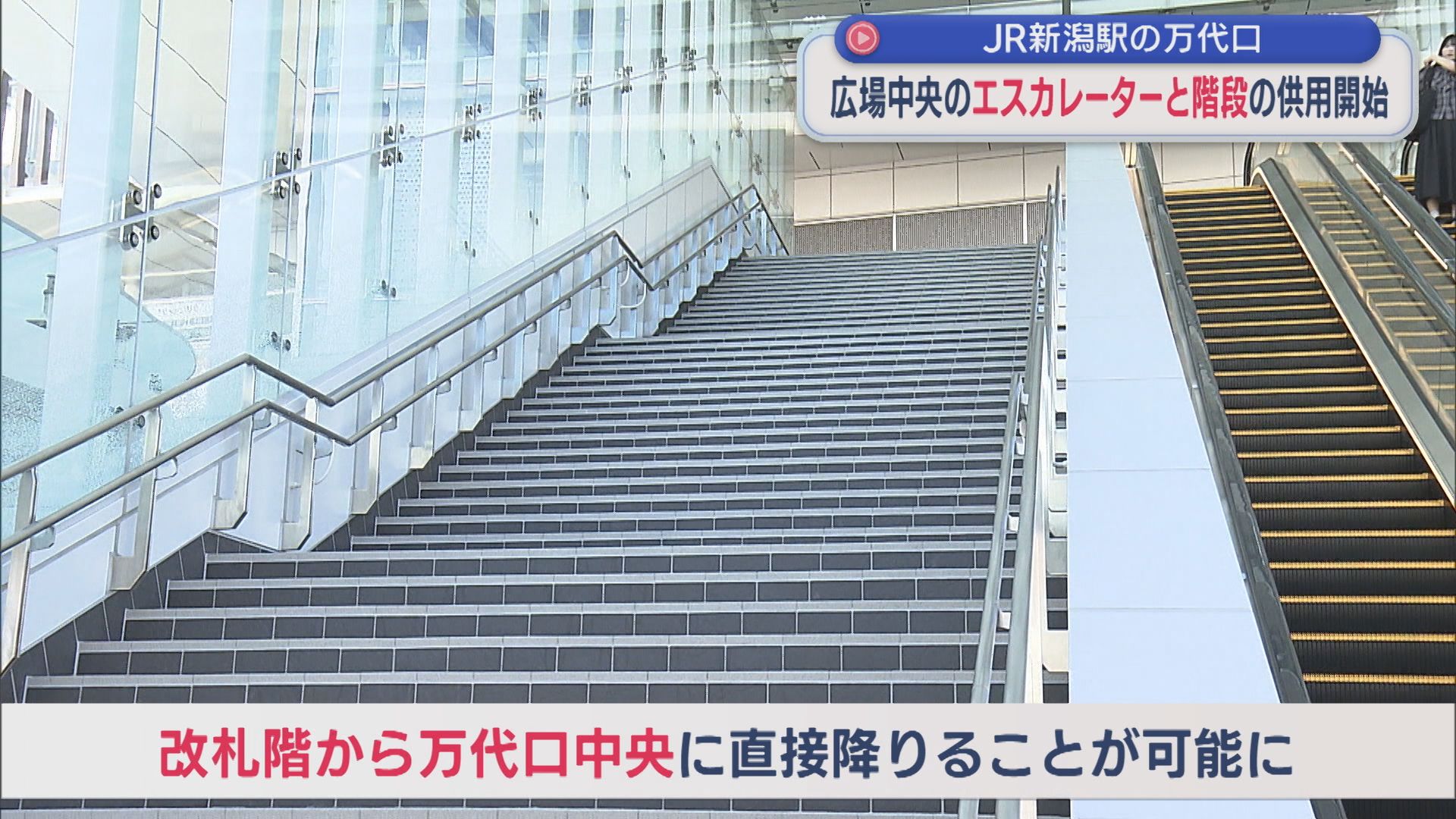 JR新潟駅・万代口「階段とエスカレーター」供用開始 利便性向上へ【新潟】 2026年09月18日(金)